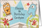Happy Birthday Awesome Boy Custom Name and Age Aliens for Children card