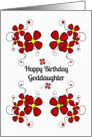 Happy Birthday Goddaughter Pretty Red Daisies and Swirls card