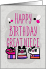Happy Birthday Great Niece Modern Cartoon Characters card