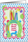 Happy Birthday to Horse Lovin’ Friend Candles on Horseshoe Colorful card