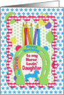 Happy Birthday to Horse Lovin’ Daughter Candles on Horseshoe Colorful card