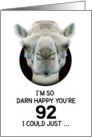 92nd Birthday Happy Birthday Funny Camel Humorous Animal card