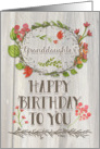 Happy Birthday Granddaughter Watercolor Floral Wreath Rustic card