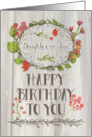 Happy Birthday Daughter-in-Law Watercolor Floral Wreath Rustic card