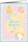 Happy 5th Birthday Niece You’re 5 Fairy and Butterflies with Mushroom card