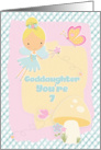 Happy 7th Birthday Goddaughter You’re 7 Fairy and Butterflies card