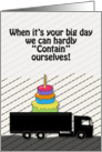 Happy Birthday for Inter-Modal Container Truck Driver Birthday Cake card
