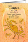 Happy Birthday Cancer Crab Traits Zodiac Astrology Watercolor Effect card