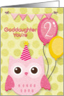 Happy Birthday 2nd Birthday Goddaughter Cute Owl & Balloons card