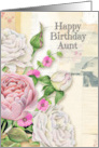 Aunt Birthday Vintage Look Flowers and Paper Collage card
