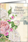 Happy Birthday Daughter-in-Law Vintage Look Flowers and Paper Collage card