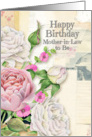Happy Birthday Mother-in-Law to Be Vintage Look Flowers & Paper card