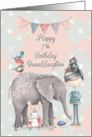 Happy 7th Birthday Granddaughter Cute Girl with Animal Friends card