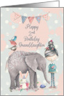 Happy 2nd Birthday Granddaughter Cute Girl with Animal Friends card