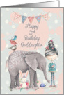 Happy 2nd Birthday Goddaughter Cute Girl with Animal Friends card