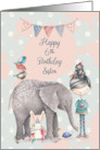 Happy 6th Birthday Sister Cute Girl with Animal Friends card