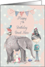 Happy 7th Birthday Great Niece Cute Girl with Animal Friends card