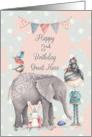 Happy 2nd Birthday Great Niece Cute Girl with Animal Friends card
