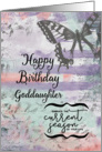Happy Birthday to Goddaughter Butterfly Inspirational Word Art card
