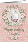 Happy Birthday to Daughter Pretty Kitty Hearts and Flowers card