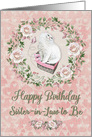 Happy Birthday to Sister-in-Law to Be Pretty Kitty Hearts and Flowers card