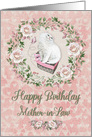 Happy Birthday to Mother-in-Law Pretty Kitty Hearts and Flowers card