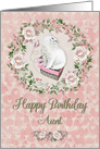 Happy Birthday to Aunt Pretty Kitty Hearts and Flowers card