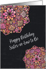 Happy Birthday to Sister-in-Law to Be Chalkboard Effect Mandalas card