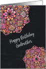 Happy Birthday to Godmother Chalkboard Effect Pretty Mandalas card