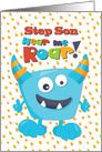 Happy Birthday Step Son Funny Blue Monster card