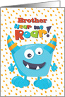 Happy Birthday Brother Funny Blue Monster card