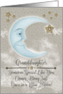 Granddaughter Birthday Blue Crescent Moon and Stars card