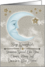 Step Daughter Birthday Blue Crescent Moon and Stars card