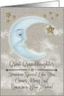 Great Granddaughter Birthday Blue Crescent Moon and Stars card