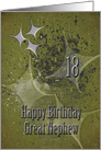 Happy 18th Birthday Great Nephew Masculine Grunge Stars card