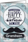 Happy 20th Birthday to Grandson Masculine Mustache and Chevrons card