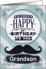 Happy 24th Birthday to Grandson Masculine Mustache and Chevrons card