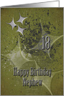 Happy 18th Birthday Nephew Masculine Grunge Stars card