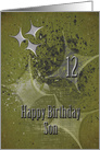 Happy 12th Birthday Son Masculine Grunge Stars card