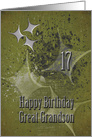 Happy 17th Birthday Great Grandson Masculine Grunge Stars card