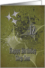 Happy 12th Birthday to Step Son Masculine Grunge Stars card