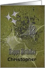 Happy 18th Birthday Custom Name Masculine Grunge Stars card