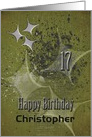 Happy 17th Birthday Custom Name Masculine Grunge Stars card