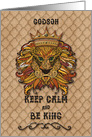 Happy Birthday to Godson Keep Calm and Be King Humorous Lion card