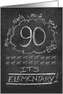 Happy 90th Birthday Chalkboard Custom Request card