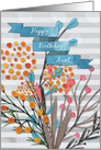 Happy Birthday Aunt Pretty Watercolor Effect Flowers card