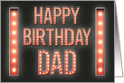 Happy Birthday Dad Marquee Lights Vintage Sign card