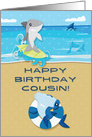 Happy Birthday to Cousin Ocean Scene with Sharks card