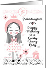 Happy Birthday to Granddaughter Cute Girl and Flowers card