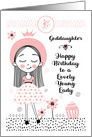 Happy Birthday to Goddaughter Cute Girl and Flowers card